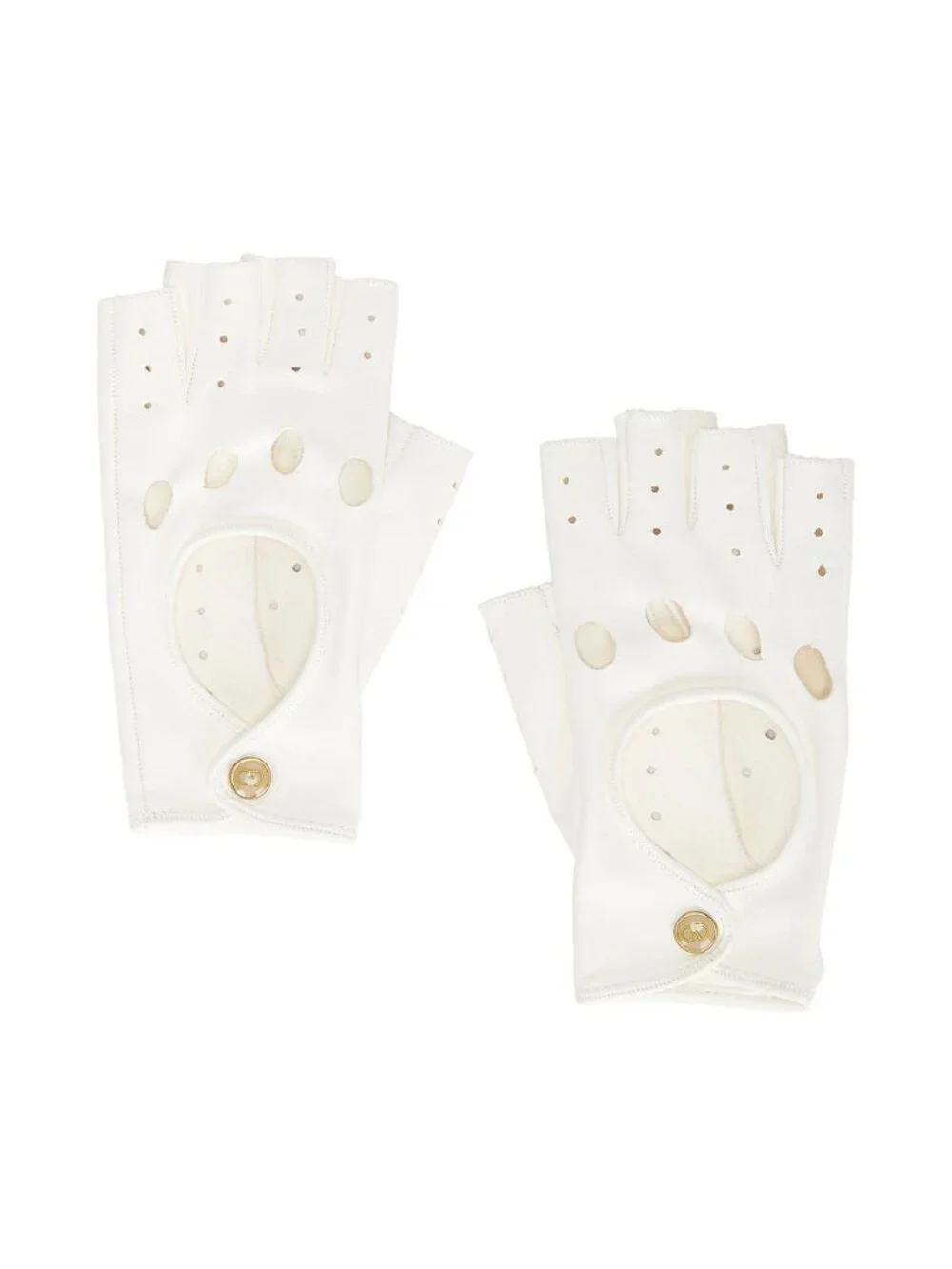 Valentino Garavani V Logo Signature Gloves in Avorio & Beige Oro
